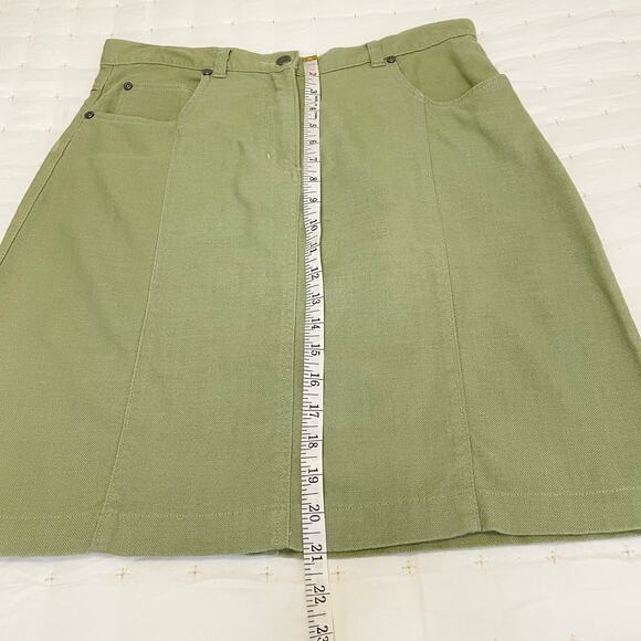 Vintage Woolrich Women’s 10 Cotton Twill Apple Green A-Line Mini Skirt Y2K - Picture 8 of 8